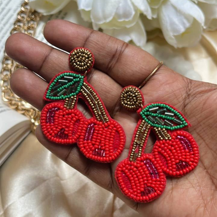 cheer handmade beaded earrings #tivracreation #beadedearrings