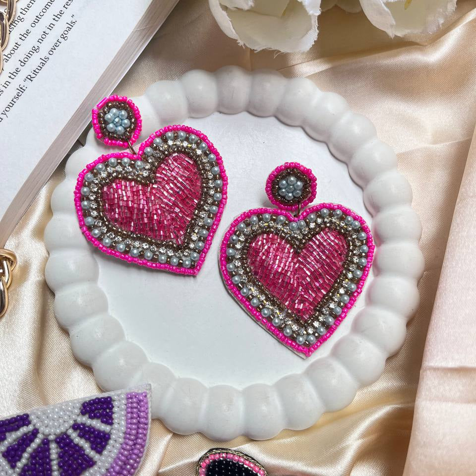 Barbie Heart Handmade beaded earrings #TivraCreation #SupportSmallBusiness #MadeInIndia #IndianHandmade
#WomenInBusiness #ShopSmall
#SupportLocal