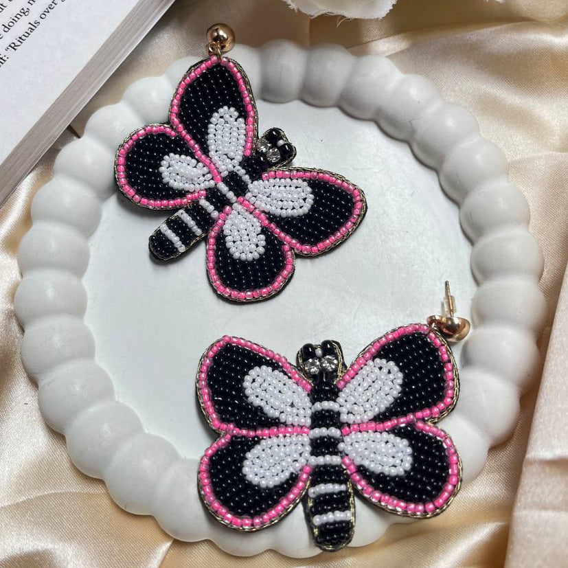 Crazy Black Butterfly Handmade Beaded Earrings #ShopifyStore
#ShopifyFinds #SmallBizJewelry
#SupportSmallBusiness
#WomenOwnedBusiness
#ShopSmallLove #ShopHandmade #tivra #tivracreation
