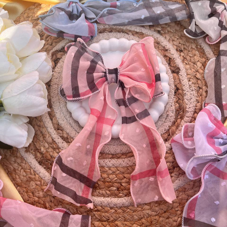 Classic Checkered Bow Clips