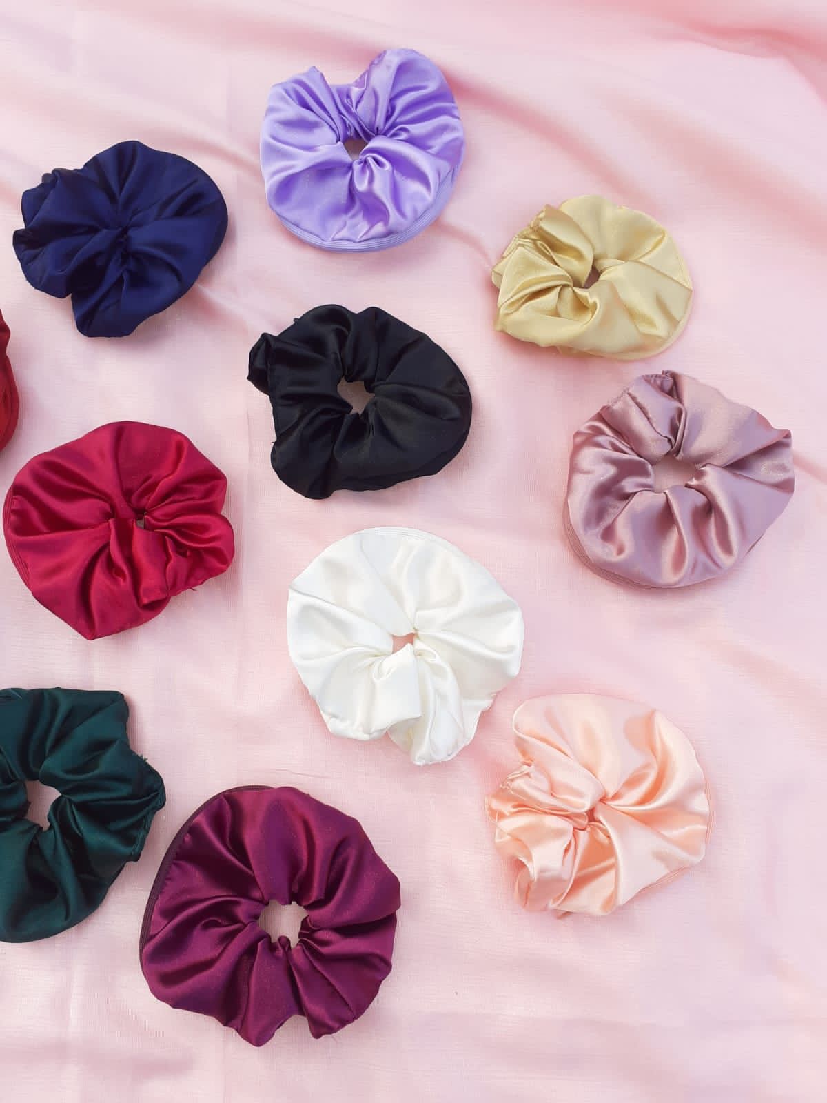 Zipper Satin Scrunchies