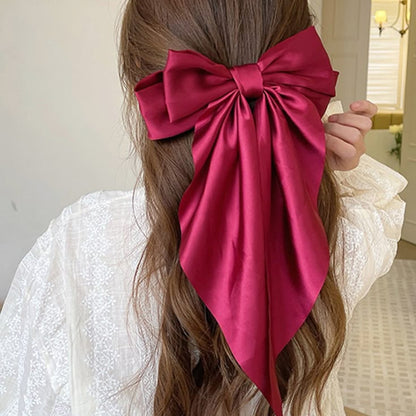 1pc_Red_Elegant_Vintage_Style_Solid_Color_Bowknot_Hair_Clip_With_Ribbon_Spring_Clip_Suit_For_Daily_Use_Festival_Party #HairStyleInspo #HairGoals #FashionHairAccessories #EverydayStyle #HairClipTrend #OOTDAccessories #StylishHairClips #HairClipStyle #tivra #tivracreation