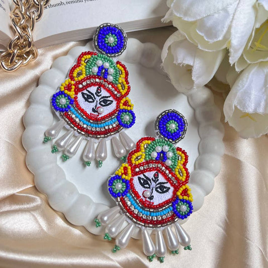 Durga handmade beaded earrings #earrings #beaded #tivra #tivracreation