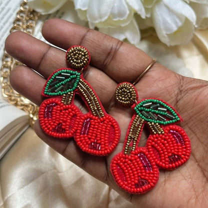 cheer handmade beaded earrings #tivracreation #beadedearrings