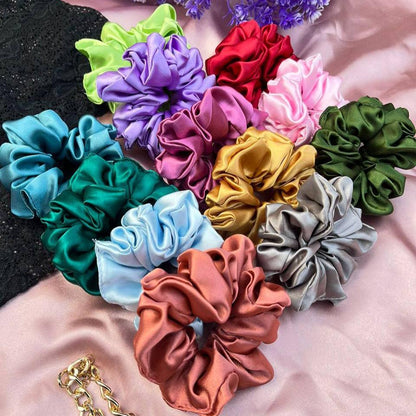 Xl Plain Satin Scrunchies