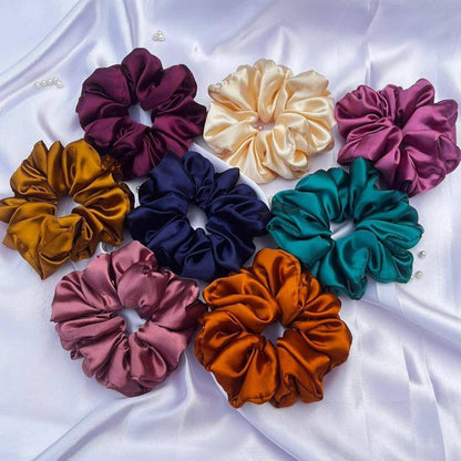 Xl Plain Satin Scrunchies