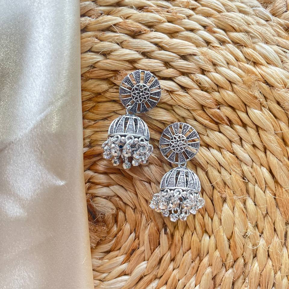 Silver earrings on a woven mat with fabric background #IndianJewellery
#tivra #tivracreation
#TraditionalJewellery
#instagram #trendy #facebook
#EthnicLook
#tiktok
#DesiFashion
#shopify
#IndoWesternLook
#jhumka
#FestivalJewellery
#wholesale
#WeddingJewellery
#online
#BohoJewellery
#SilverJewellery #MustHaveAccessories
#AccessorizeYourLook
#JewelleryLove
#DailyWearJewellery
#StatementEarrings
#TrendingEarrings