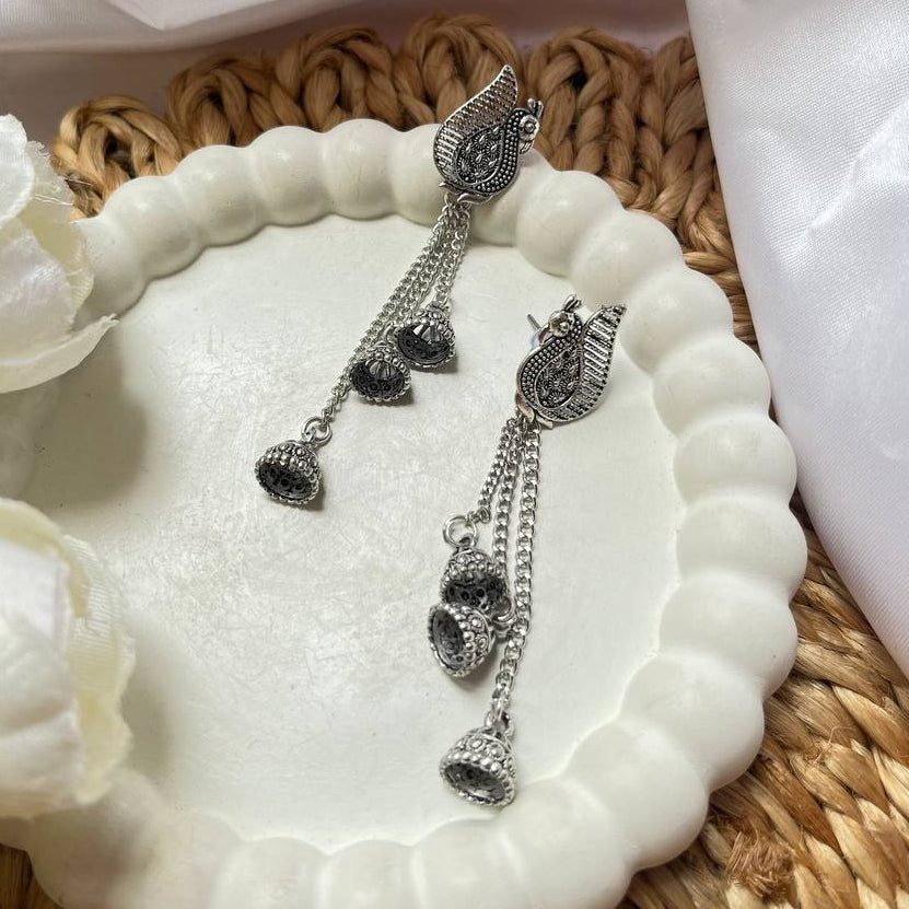 Indigo TIVR CREATION Peacock Earrings #Instagram #tiktok #youtube #TivraCreationPeacock  #peacockdesign  
#peacockinspired  
#peacockfashion  
#traditionalearrings  
#festivejewellery  
#bridaljewellery  
#oxidisedearrings  
#mattejhumkas  
#jewellerybrand  
#onlinestoreindia  
#TivraCreationEarrings  
#JunoPeacockEarrings  
#PeacockEarringsByTivra  
#TivraCreationJewellery  