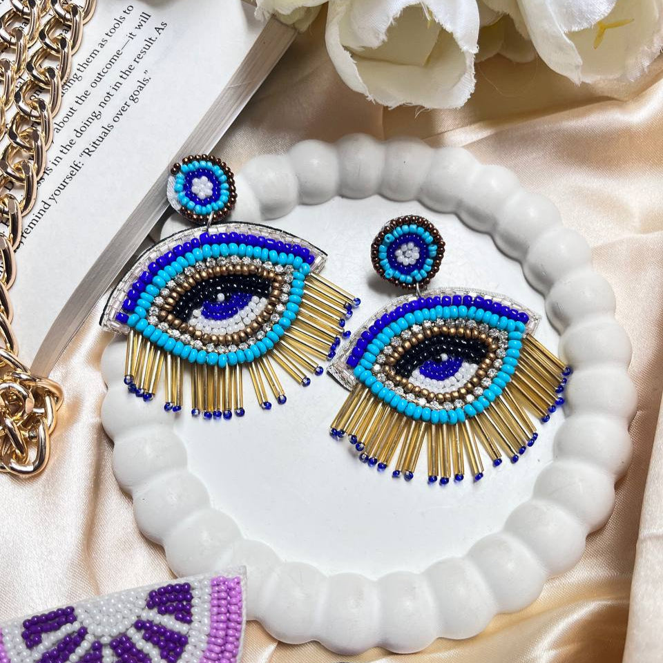 Third Eye Handmade Beaded Earrings #evileye #evileyejewelry
#evileyeearrings #evileyeprotection
#evileyecharm #evileyes #evileyeaccessories
