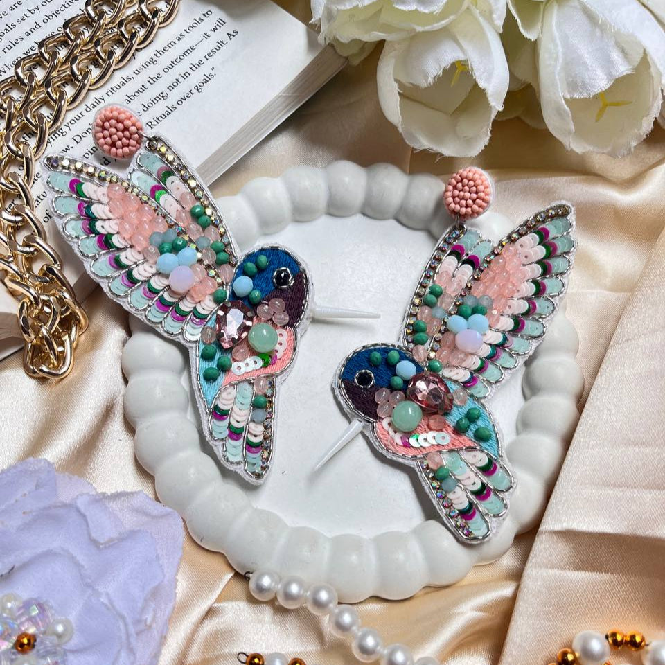 Tivra Creation's Fairy Kingfisher Birds Handmade Beaded Earrings #BohoGlam

#CottagecoreStyle

#BeachVibesOnly

#FairycoreFashion

#Y2KJewelry

#ColorfulEarrings

#FestivalAccessories

#VacationStyle