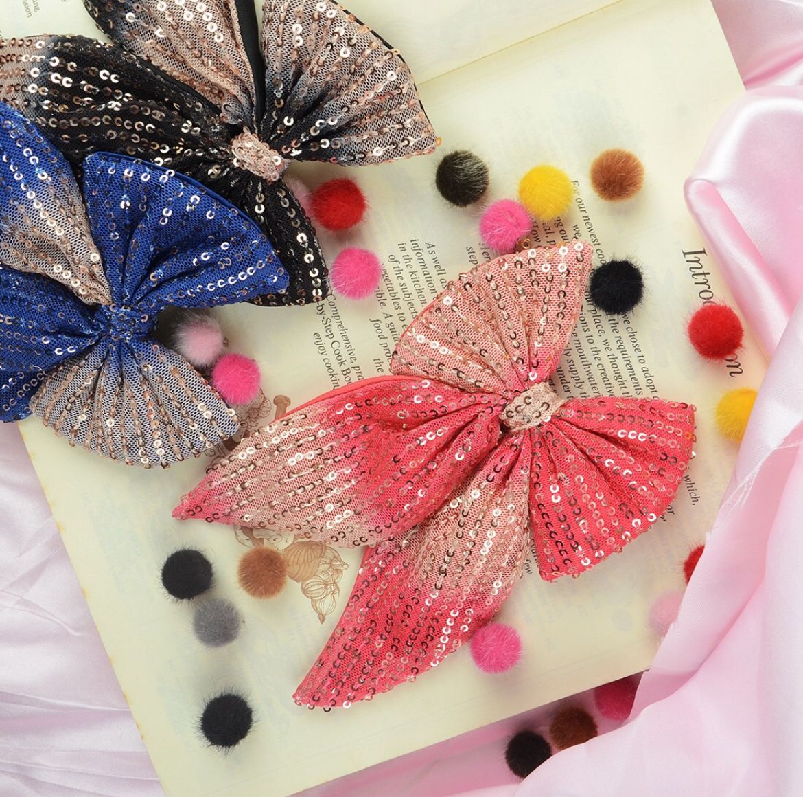 Tie-Dye Bow Tail Hairclips Combo