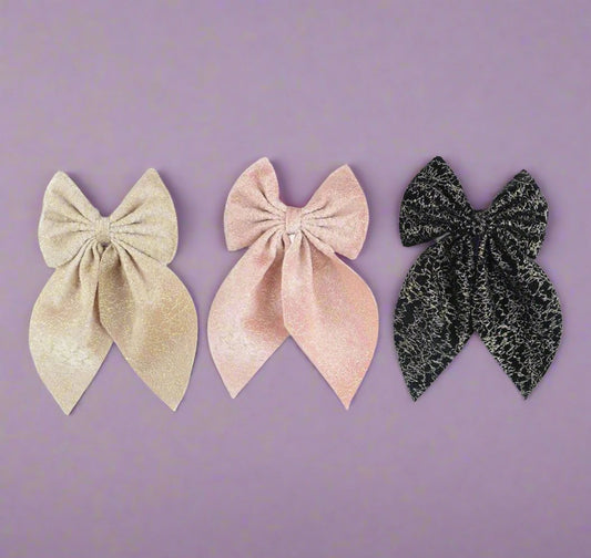 Golden Velvet  Bow Scarf Hairclips