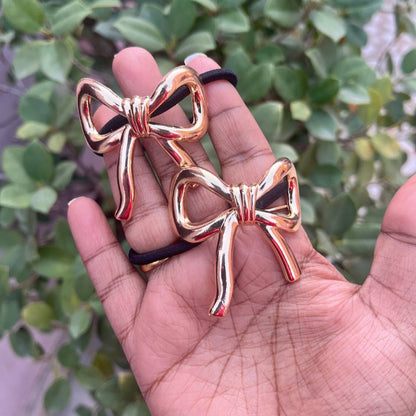 Premium Anti-Tarnish Pony Cuffs Metal Hair Band Ties Accessories by TIVRA CREATION with Air Tight Pouch