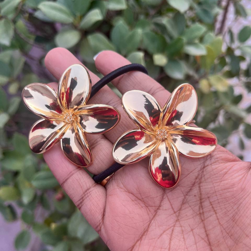 Premium Anti-Tarnish Pony Cuffs Metal Hair Band Ties Accessories by TIVRA CREATION with Air Tight Pouch