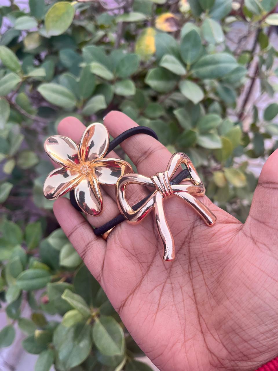 Premium Anti-Tarnish Pony Cuffs Metal Hair Band Ties Accessories by TIVRA CREATION with Air Tight Pouch