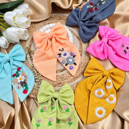 Embroidered Charm Bows