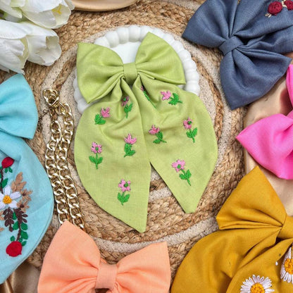 Embroidered Charm Bows