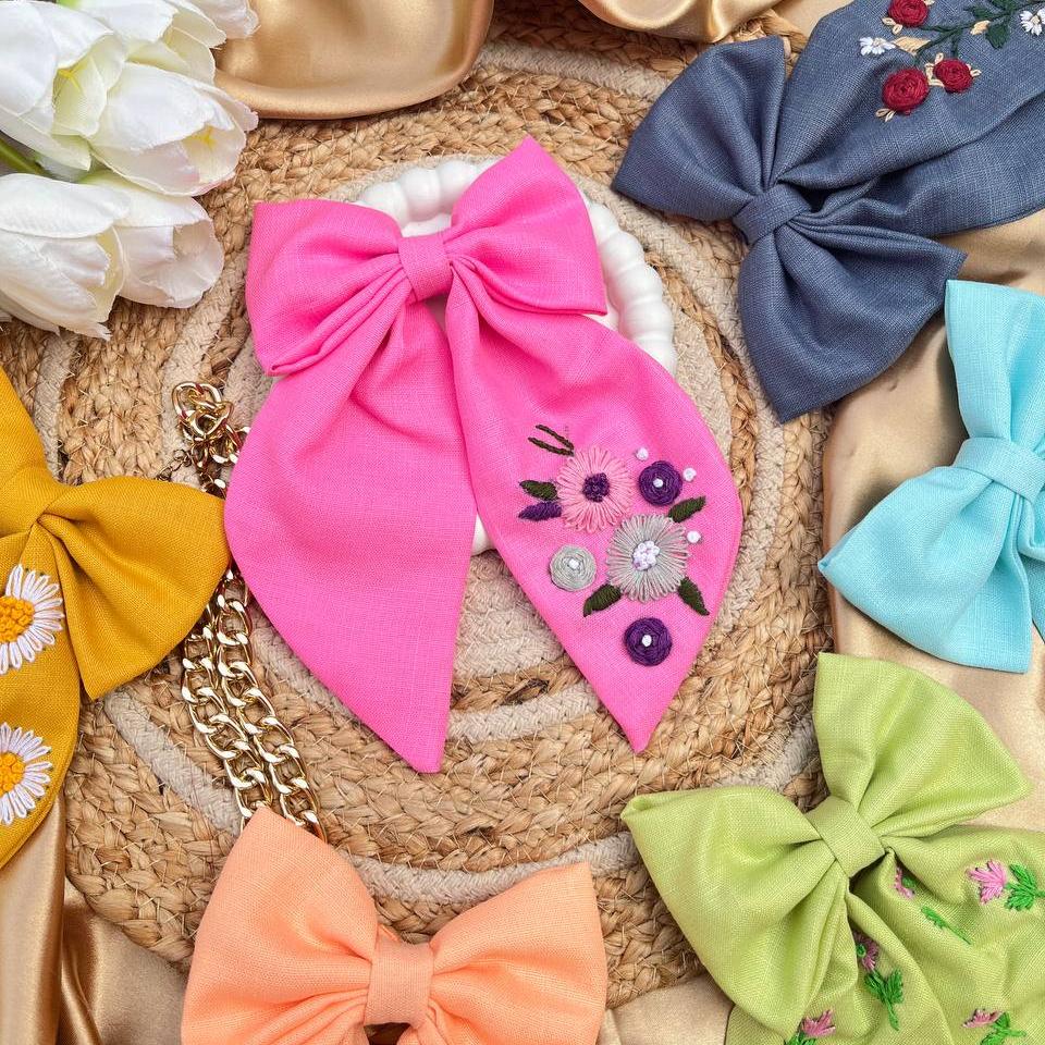 Embroidered Charm Bows