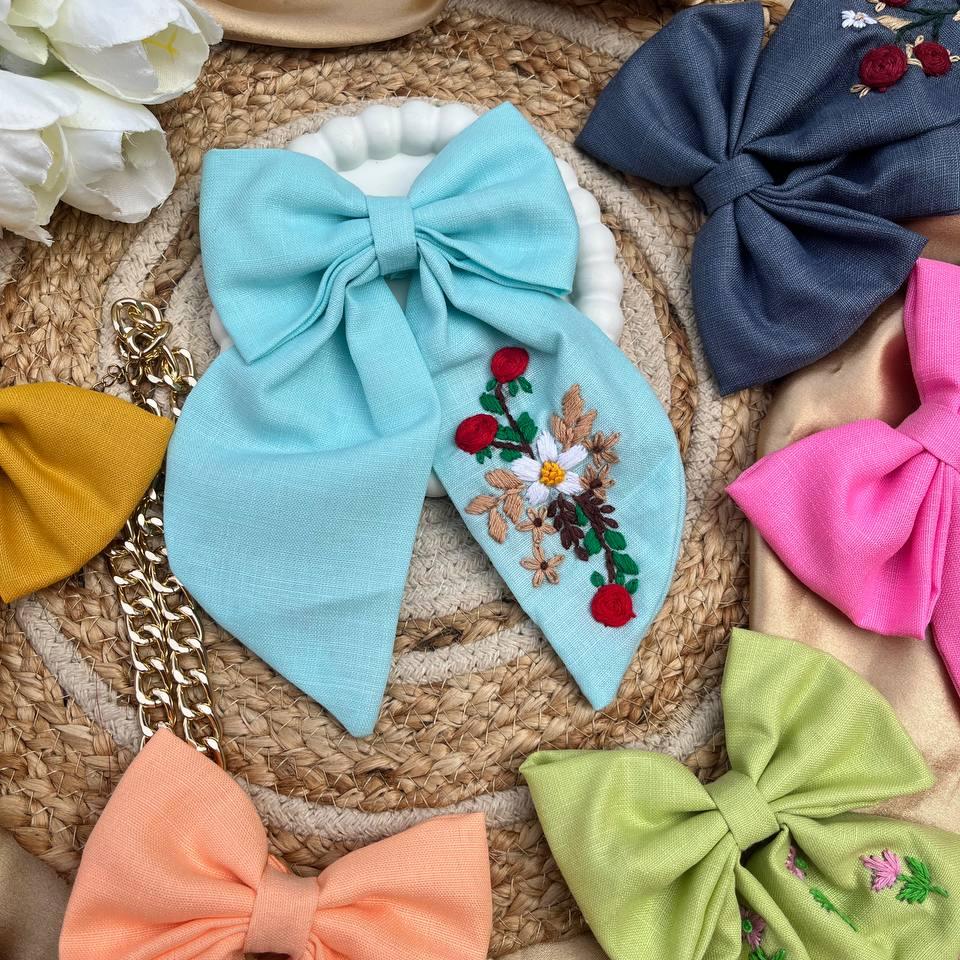 Embroidered Charm Bows