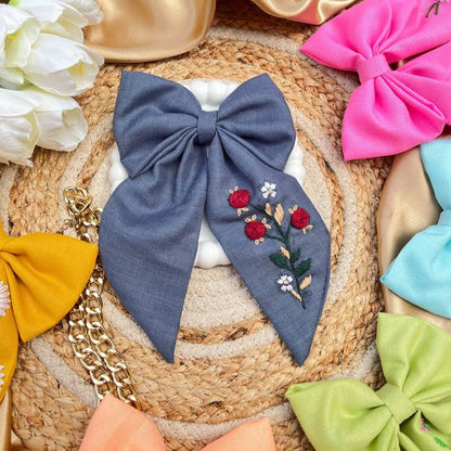 Embroidered Charm Bows