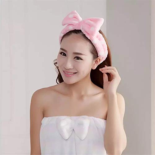 Romantic Facial Spa Makeup Cleansing Cute Bow Velvet Elastic Headband for Women