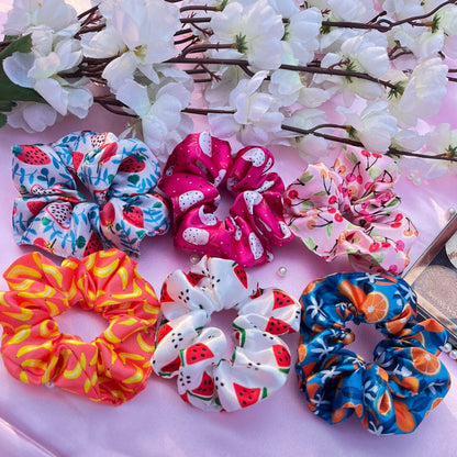 Fruit Satin Scrunchies