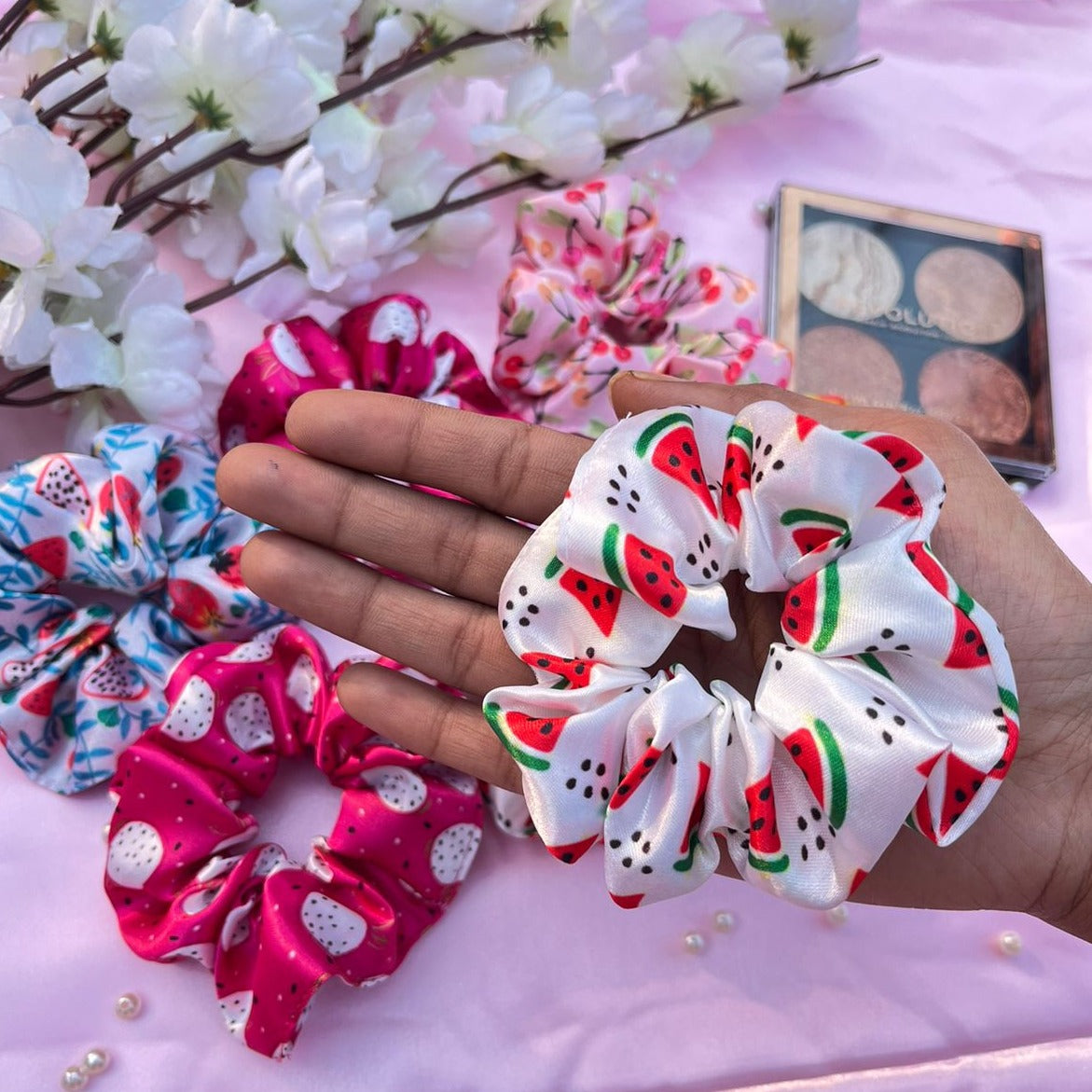 Fruit Satin Scrunchies