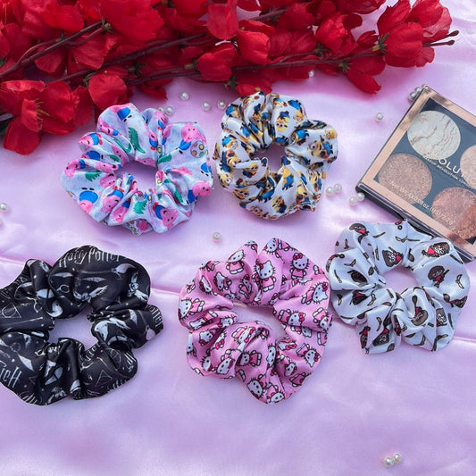 Cartoon Satin Scrunchies